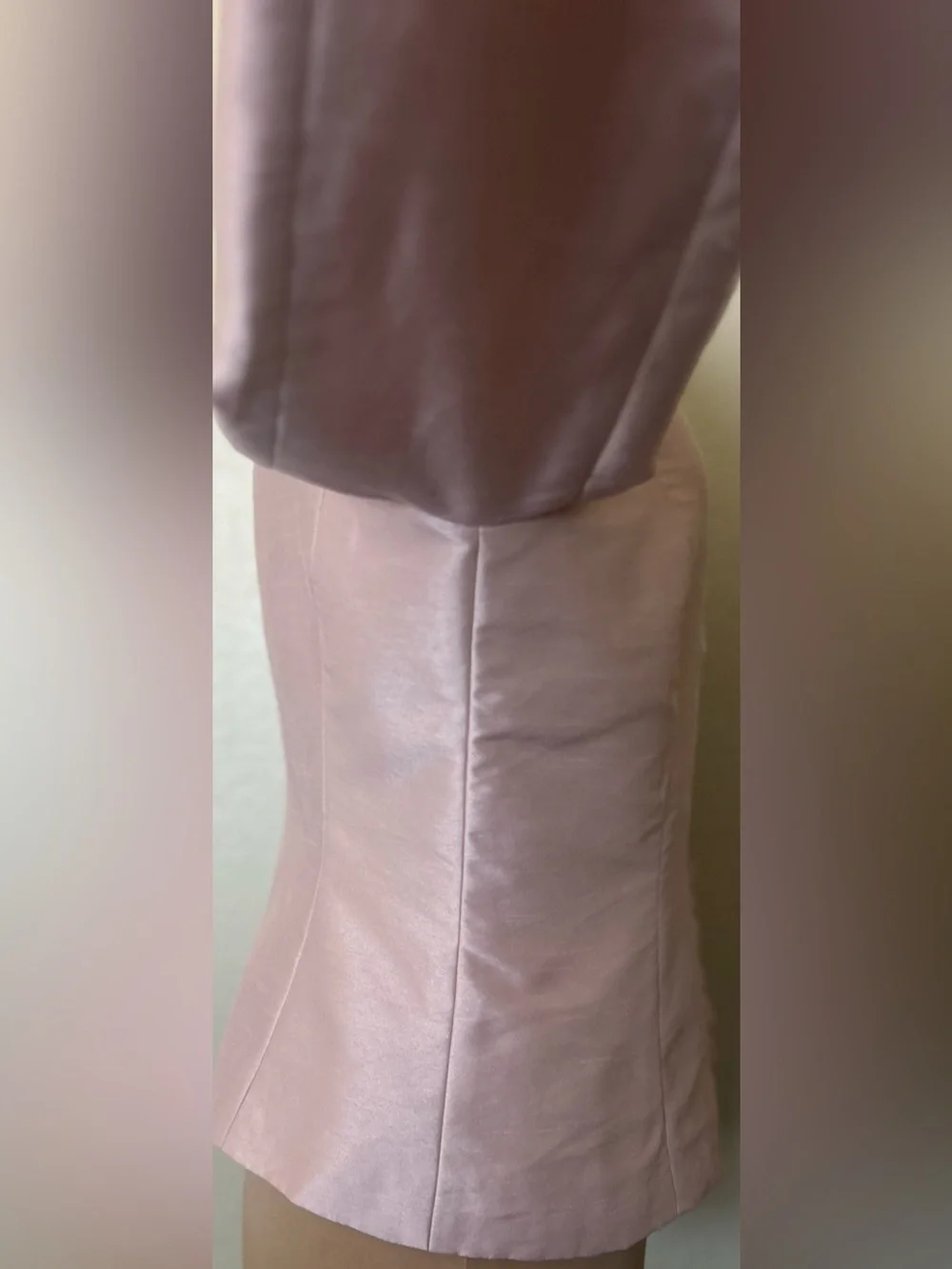 Tahari ASL Light Pink Ruffle-Trim Satin Blazer